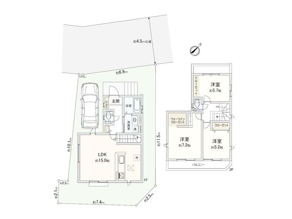 調布市深大寺東町6丁目新築戸建 間取図(平面図)