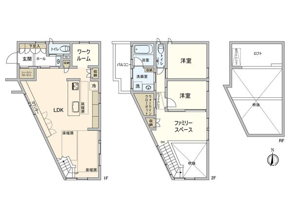 調布市布田5丁目 戸建 間取図(平面図)