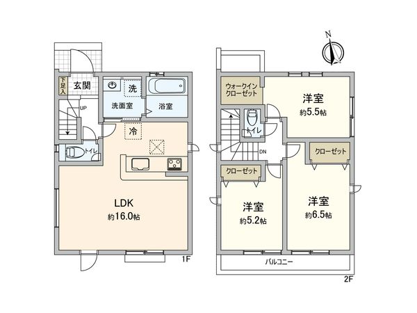 稲城市押立 新築戸建9号棟 間取図(平面図) 間取図(平面図)