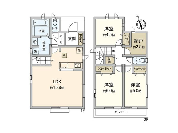調布市飛田給2丁目 新築戸建 B号棟 間取図(平面図) 間取図(平面図)