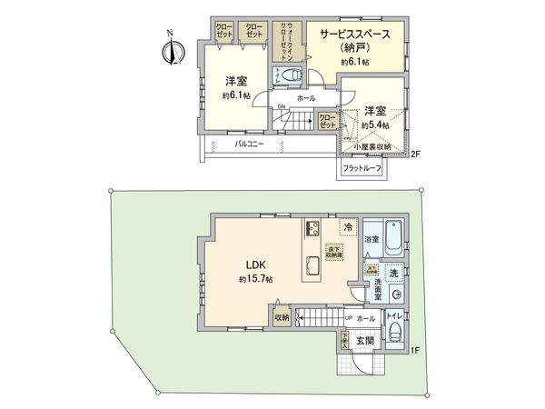 調布市上石原3丁目新築戸建 1号棟 間取図(平面図) 調布市上石原3丁目新築戸建 1号棟 間取図(平面図)