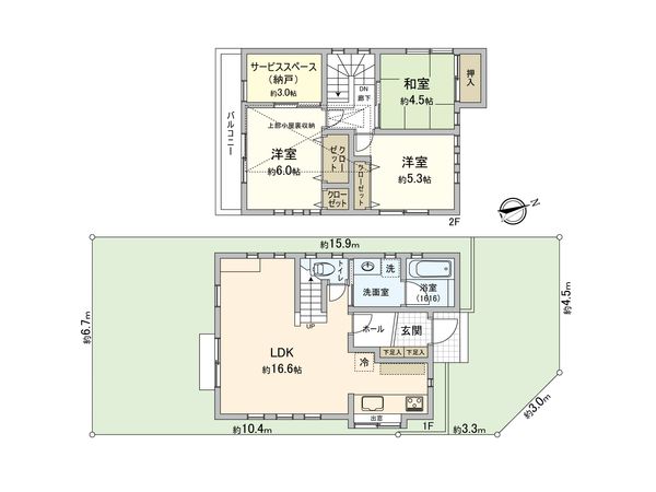 調布市深大寺元町2丁目 戸建 間取図(平面図) 調布市深大寺元町2丁目 戸建 間取図(平面図)