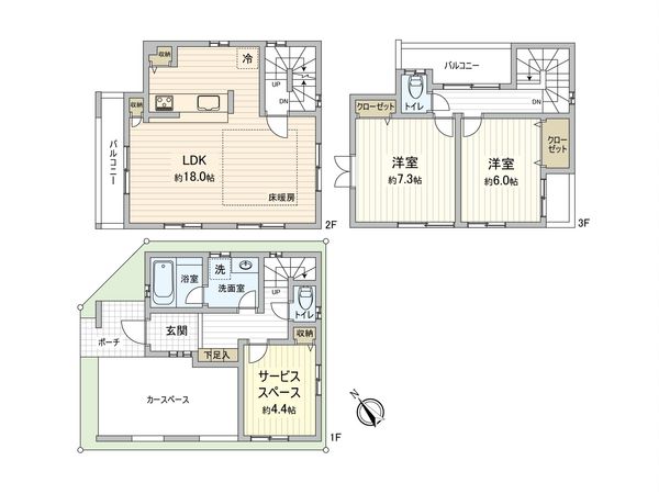 調布市深大寺東町6丁目 戸建 間取図(平面図)