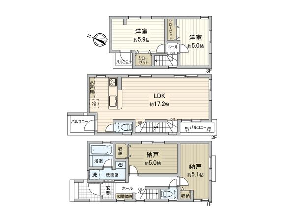 稲城市矢野口 戸建 間取図