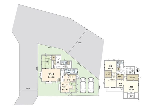 杉並区永福2丁目 戸建 間取図(平面図) 杉並区永福2丁目 戸建 間取図(平面図)