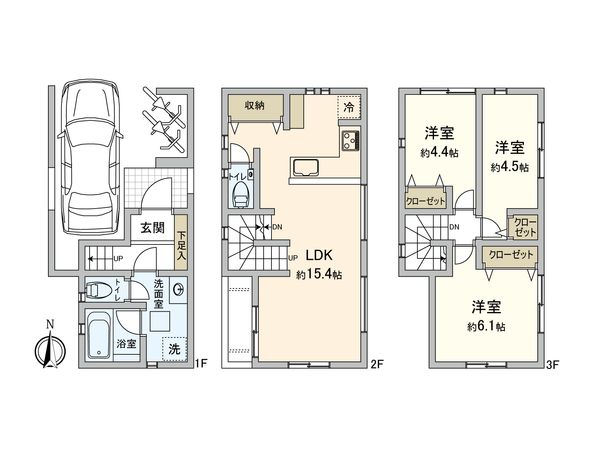 調布市上石原3丁目 新築戸建 D号棟 間取図(平面図)