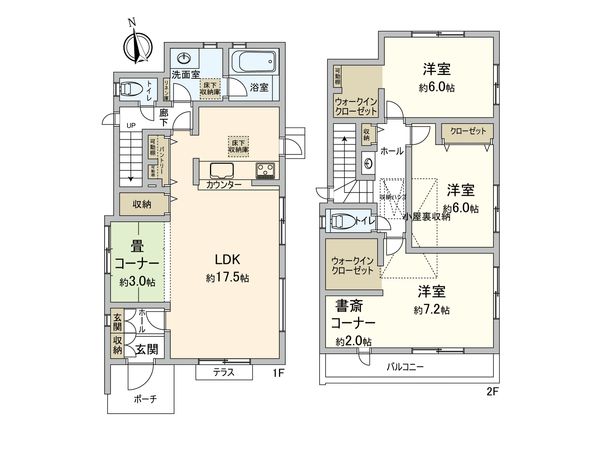 調布市深大寺元町4丁目 新築戸建1号棟 間取図(平面図) 調布市深大寺元町4丁目 新築戸建1号棟 間取図(平面図)