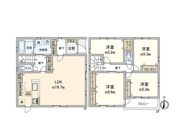 三鷹市大沢1丁目 新築戸建1号棟 間取図(平面図) 三鷹市大沢1丁目 新築戸建1号棟 間取図(平面図)