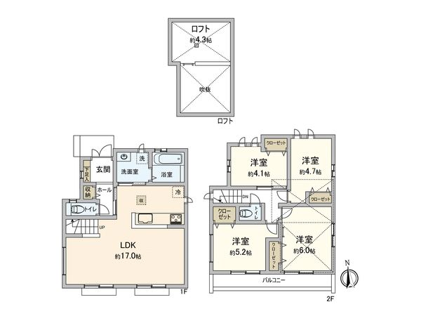 調布市深大寺北町7丁目 新築戸建B号棟 間取図(平面図) 調布市深大寺北町7丁目 新築戸建B号棟 間取図(平面図)