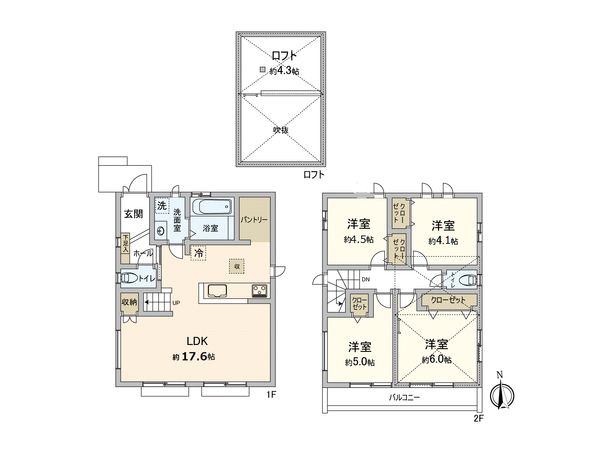 調布市深大寺北町7丁目 新築戸建C号棟 間取図(平面図) 調布市深大寺北町7丁目 新築戸建C号棟 間取図(平面図)