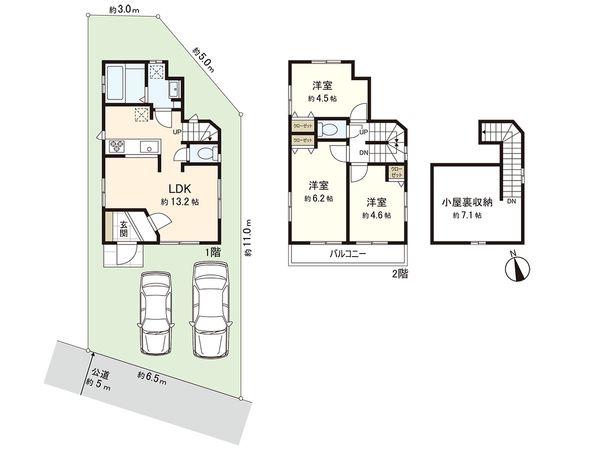 調布市深大寺北町4丁目 新築戸建B号棟 間取図(平面図) 調布市深大寺北町4丁目 新築戸建B号棟 間取図(平面図)