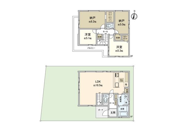 調布市深大寺東町6丁目 新築戸建1号棟 間取図(平面図) 調布市深大寺東町6丁目 新築戸建1号棟 間取図(平面図)