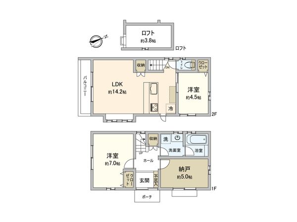調布市佐須町2丁目新築戸建 間取図(平面図) 調布市佐須町2丁目新築戸建 間取図(平面図)