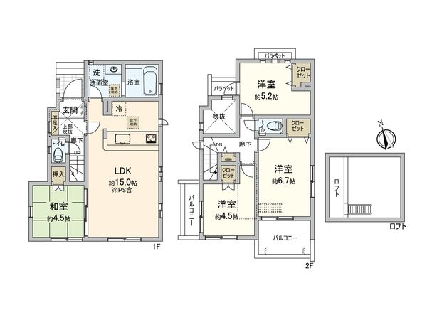 調布市深大寺東町2丁目 新築戸建1号棟 間取図(平面図) 調布市深大寺東町2丁目 新築戸建1号棟 間取図(平面図)