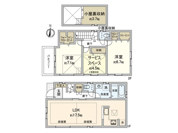 調布市深大寺元町4丁目 新築戸建 間取図(平面図) 調布市深大寺元町4丁目 新築戸建 間取図(平面図)