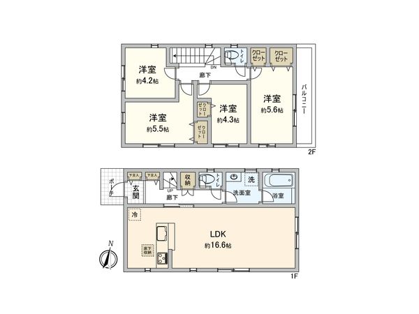 調布市深大寺北町4丁目新築戸建4号棟 間取図(平面図) 調布市深大寺北町4丁目新築戸建4号棟 間取図(平面図)