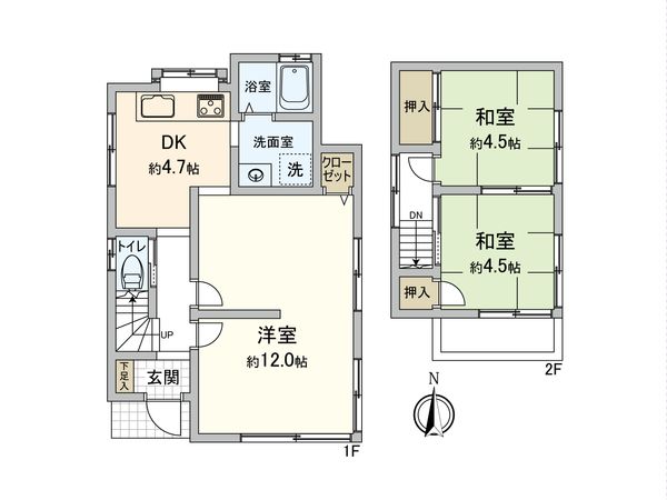 調布市上石原3丁目戸建 間取図(平面図) 調布市上石原3丁目戸建 間取図(平面図)
