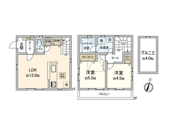 三鷹市大沢2丁目戸建 間取図(平面図) 三鷹市大沢2丁目戸建 間取図(平面図)