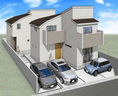 調布市上石原1丁目 新築戸建2号棟 外観パース図