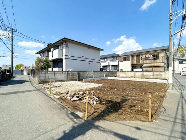 調布市上石原1丁目 新築戸建1号棟 前面道路含む外観 調布市上石原1丁目 新築戸建1号棟 前面道路含む外観