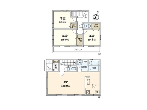 狛江市中和泉5丁目 新築戸建 間取図(平面図) 狛江市中和泉5丁目 新築戸建 間取図(平面図)