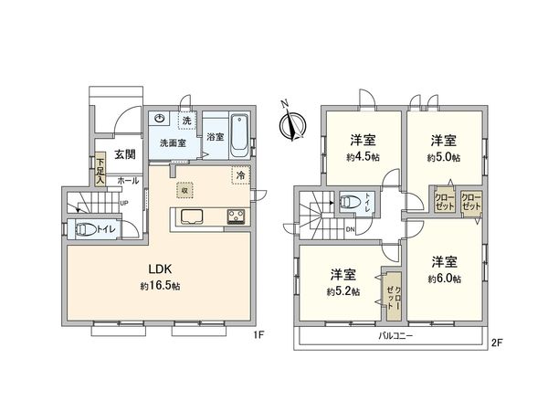 三鷹市大沢4丁目新築戸建B号棟 間取図(平面図) 三鷹市大沢4丁目新築戸建B号棟 間取図(平面図)