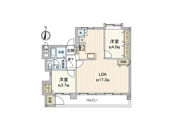 多摩川住宅 ト-3号棟 間取図(平面図) 間取図(平面図)