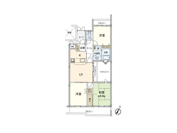 調布グリーンハイム 間取図(平面図)