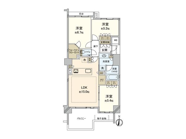 アトラス調布 南棟 間取図(平面図)