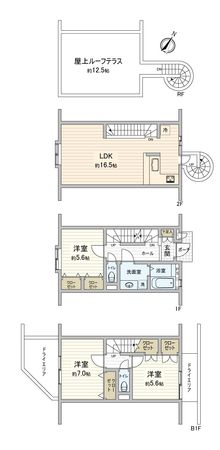 セボンデルソール調布 W棟 間取図(平面図) セボンデルソール調布 W棟 間取図(平面図)
