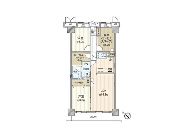 稲城ガーデニア弐番館 間取図(平面図) 稲城ガーデニア弐番館 間取図(平面図)