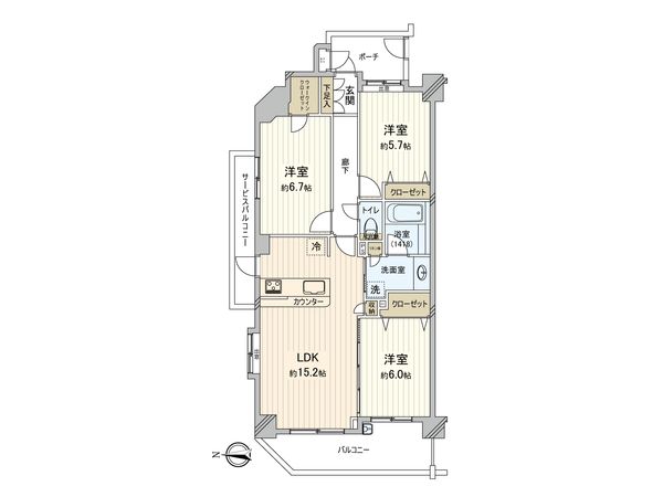 ランドステージ調布多摩川 間取図(平面図)