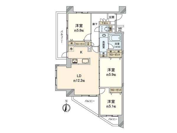 ライオンズガーデン調布多摩川 間取図(平面図) 間取図(平面図)