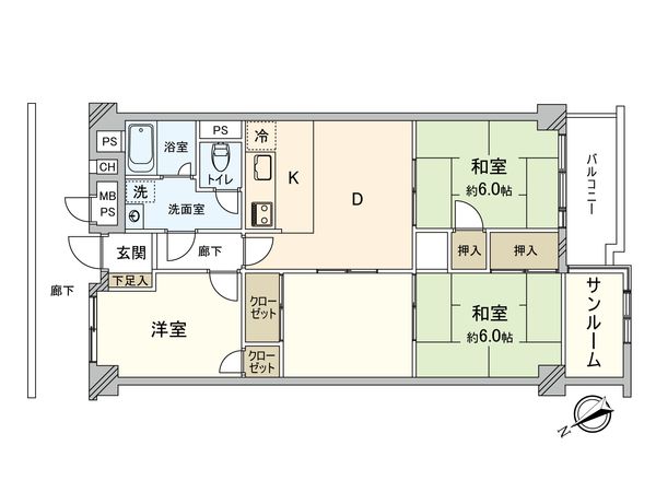 コープ調布 A棟 間取図(平面図) コープ調布 A棟 間取図(平面図)