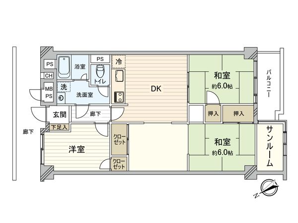 コープ調布 A棟 間取図(平面図)