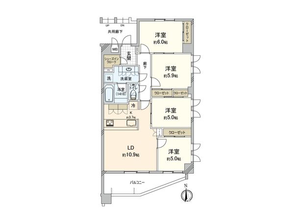 ミオカステーロ調布緑地公園 間取図(平面図) 間取図(平面図)