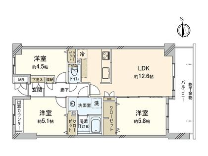 府中天神町パークホームズ 間取図(平面図)