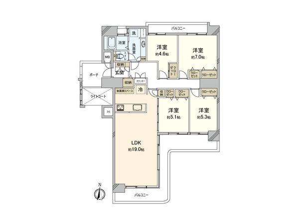 プロムナード多摩中央 5-1-1号棟 間取図(平面図) 間取図(平面図)