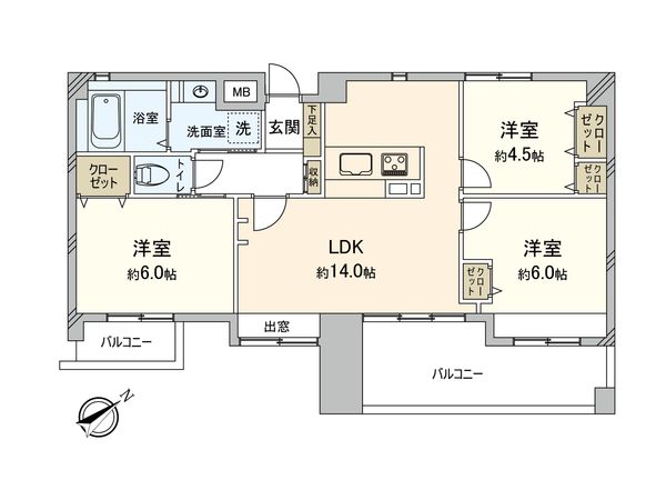 ゼファー調布多摩川 間取図(平面図) ゼファー調布多摩川 間取図(平面図)