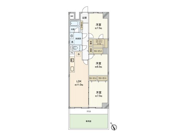マンション国領 間取図(平面図) 間取図(平面図)