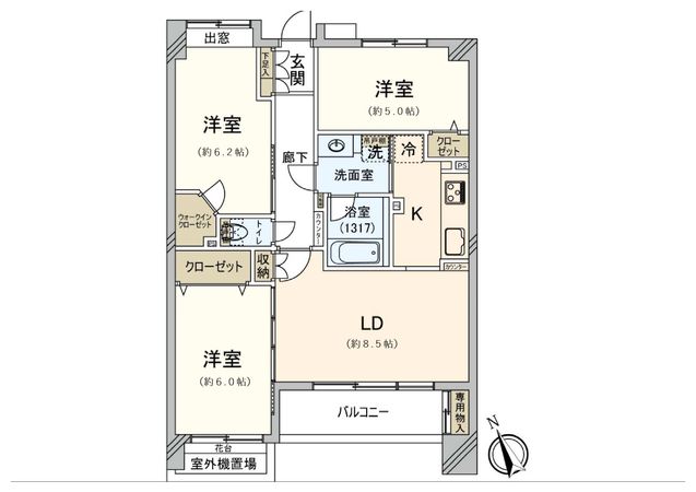 クリオ調布弐番館 間取図(平面図)