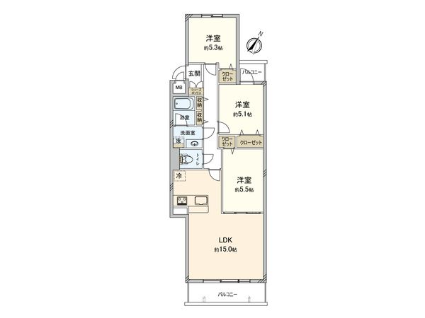 東急ドエルアルス永山 間取図(平面図)