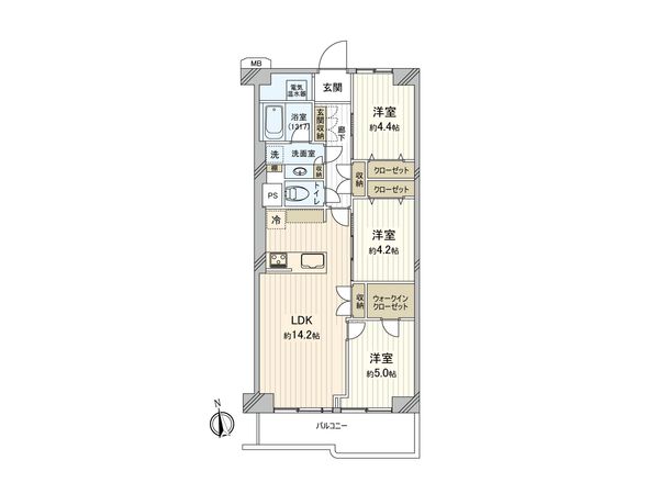 ネオコーポ調布 間取図(平面図) ネオコーポ調布 間取図(平面図)