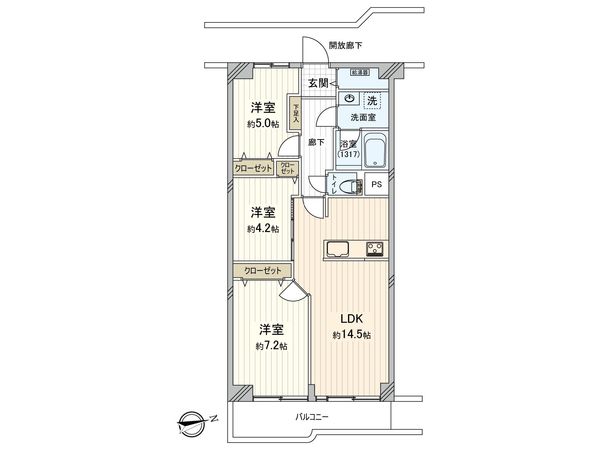 ネオコーポ調布 間取図(平面図)