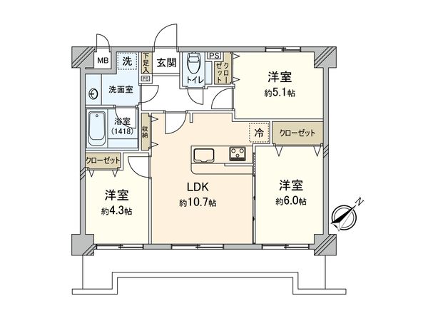 マイキャッスル調布緑地公園 間取図(平面図) 間取図(平面図)