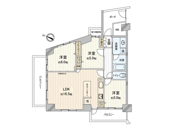 レーベンハイム多摩聖ヶ丘 間取図(平面図)