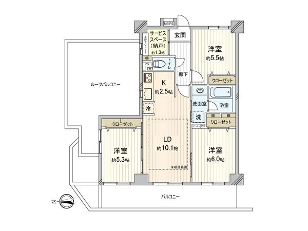 ライオンズマンション調布小島町 間取図(平面図) ライオンズマンション調布小島町 間取図(平面図)