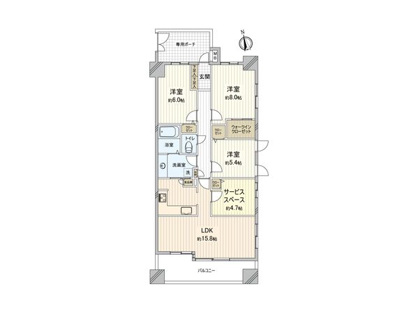 ランドシティ調布多摩川セレーノ 間取図(平面図) ランドシティ調布多摩川セレーノ 間取図(平面図)
