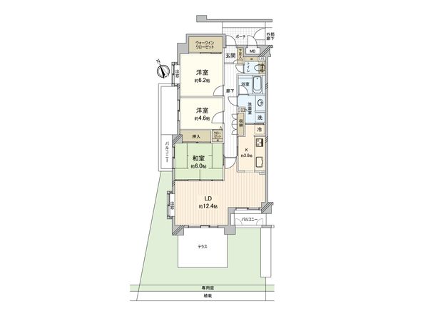 ガーデンハイツ調布・富士見町 間取図(平面図) ガーデンハイツ調布・富士見町 間取図(平面図)