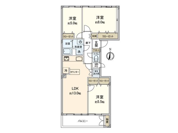つつじヶ丘ハイム D棟 間取図(平面図) つつじヶ丘ハイム D棟 間取図(平面図)